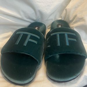 Men’s Tom Ford Slide Slippers - US 10, forest/teal green